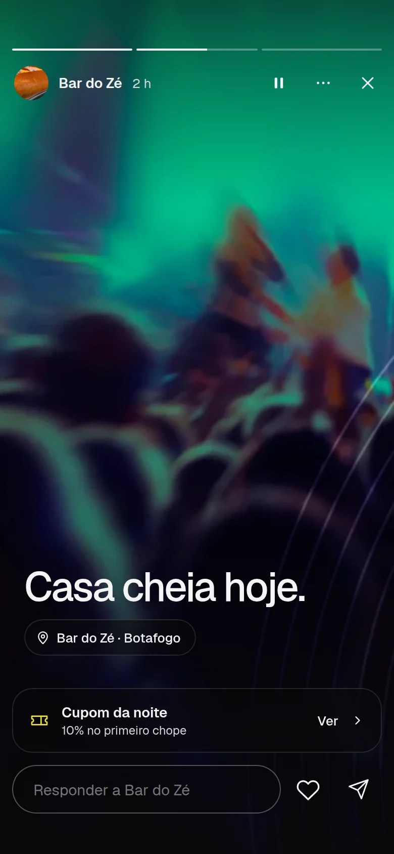 Tela do app WeGo: story de um local
